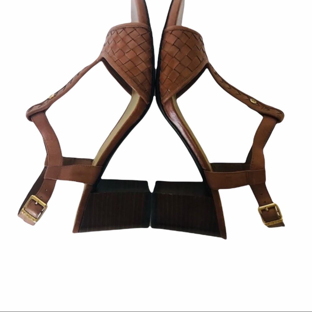LAUREN ralph lauren tan leather sandals